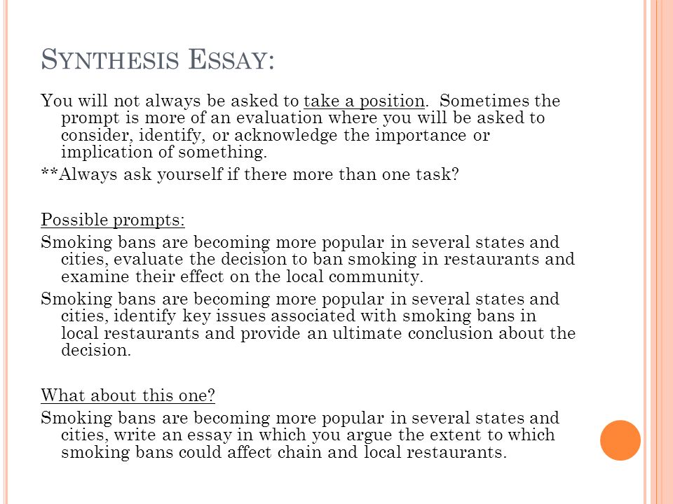 Synthesis essay that compares the short